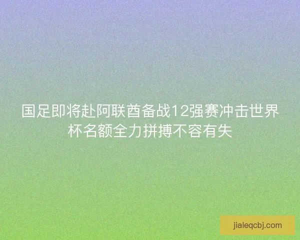 国足即将赴阿联酋备战12强赛冲击世界杯名额全力拼搏不容有失