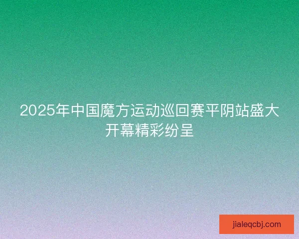 2025年中国魔方运动巡回赛平阴站盛大开幕精彩纷呈